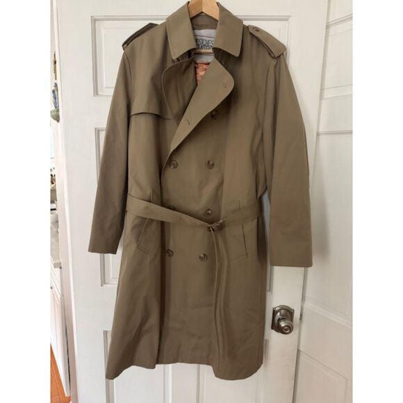 Men's Winchester Classics Lined Trench coat, 42R, Brown/Tan - Picture 1 of 12